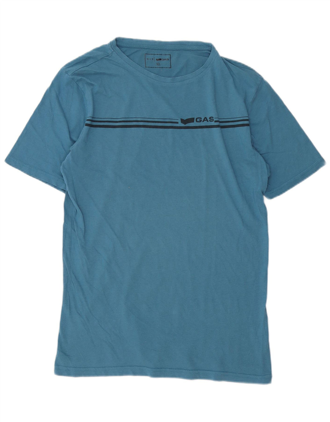 T-shirt da uomo Gas Top XL in cotone a righe blu