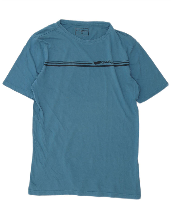 T-shirt da uomo Gas Top XL in cotone a righe blu