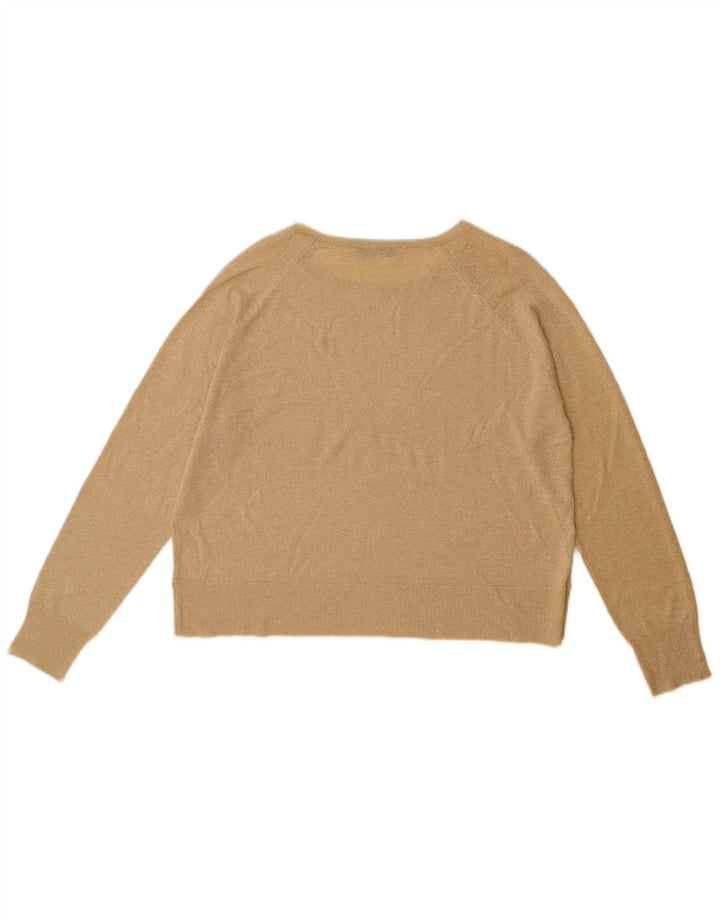 Maglione maglione oversize con scollo a barca da donna Zara UK 10 piccolo Beige
