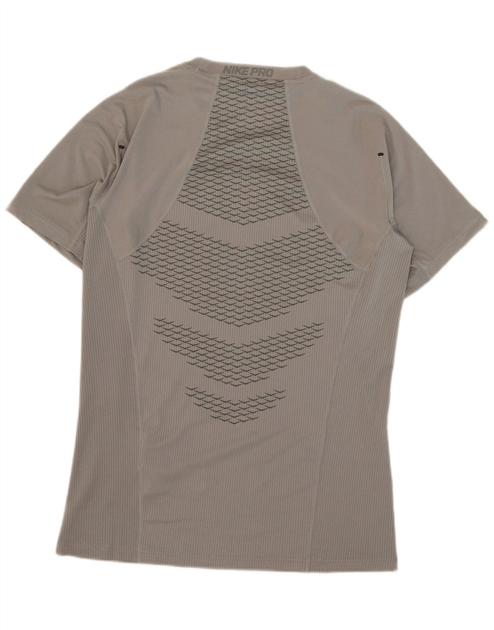 T-shirt aderente da uomo Nike Top in poliestere grigio medio