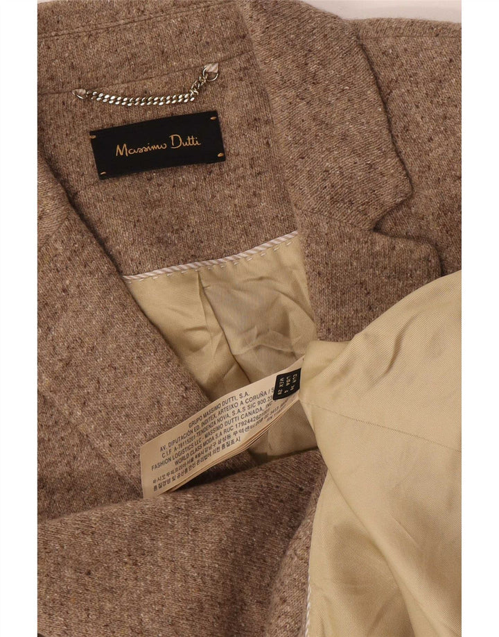 Giacca blazer da donna a 2 bottoni Massimo Dutti EU 38 piccola lana screziata beige