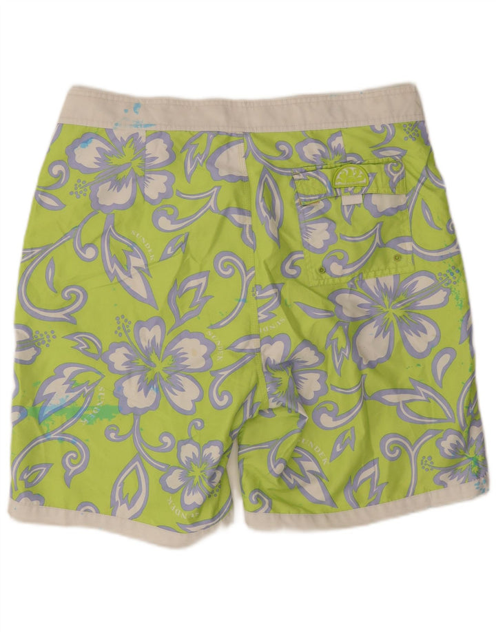 Pantaloncini da bagno da uomo Sundek XL verde floreale in poliestere