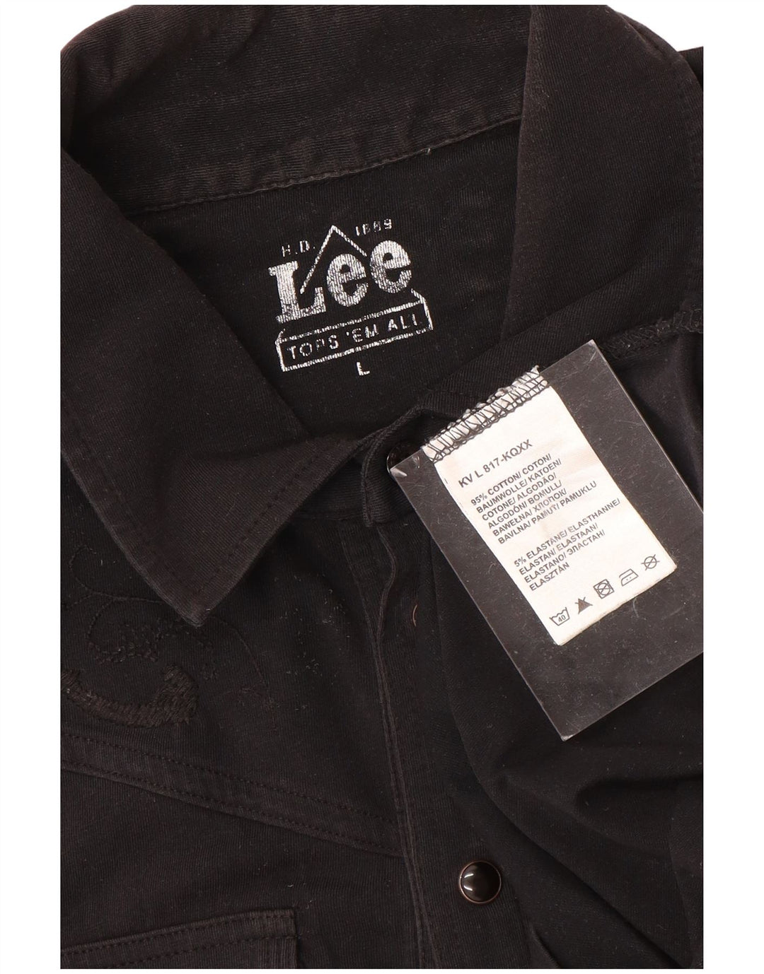 Polo da donna Lee UK 16 grande in cotone nero