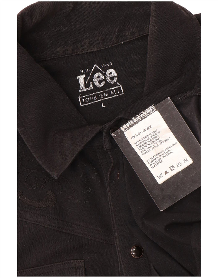 Polo da donna Lee UK 16 grande in cotone nero