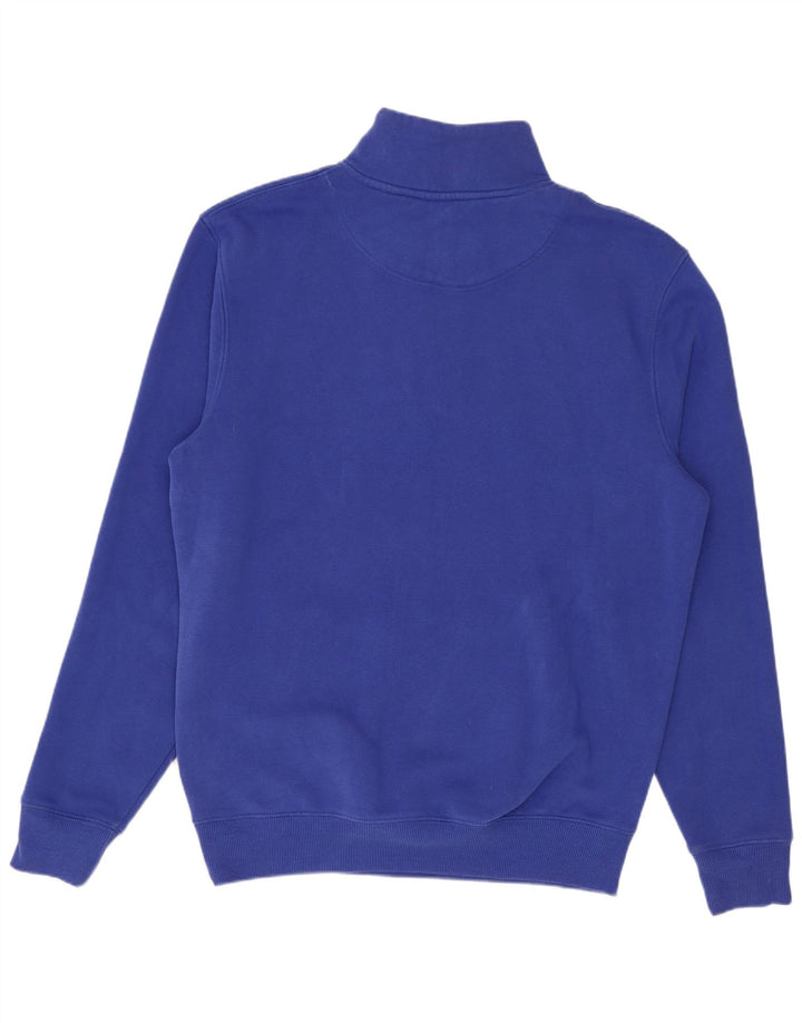 Felpa Joules da uomo con zip e collo, piccola, in cotone blu