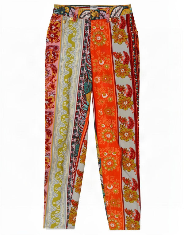 Pantaloni casual grafici da donna Moschino W29 L29 multicolore bohémien