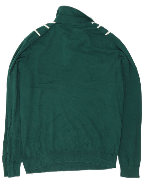 Maglione da uomo Marks & Spencer con collo alto, cotone a righe verdi grandi