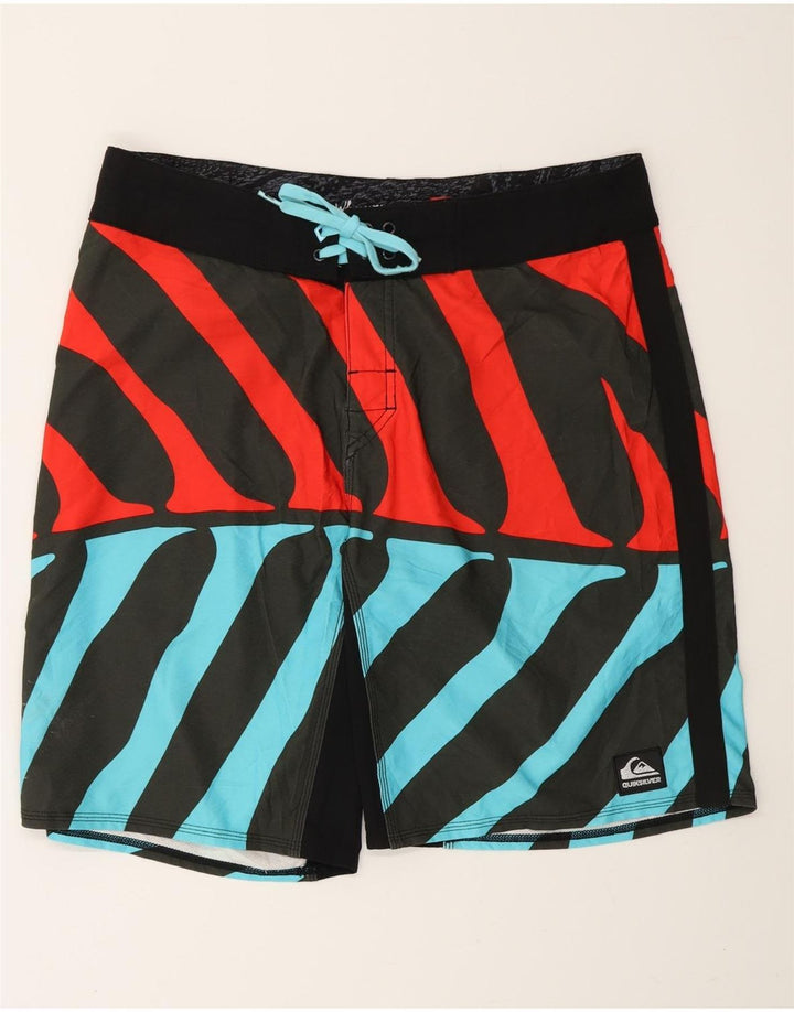 QUIKSILVER Pantaloncini da bagno da uomo Grandi in poliestere a righe multicolori