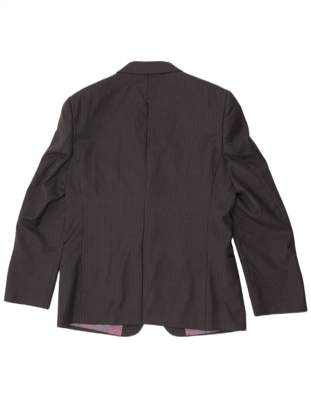 Giacca blazer da uomo a 2 bottoni Ted Baker UK 42 XL lana gessata nera