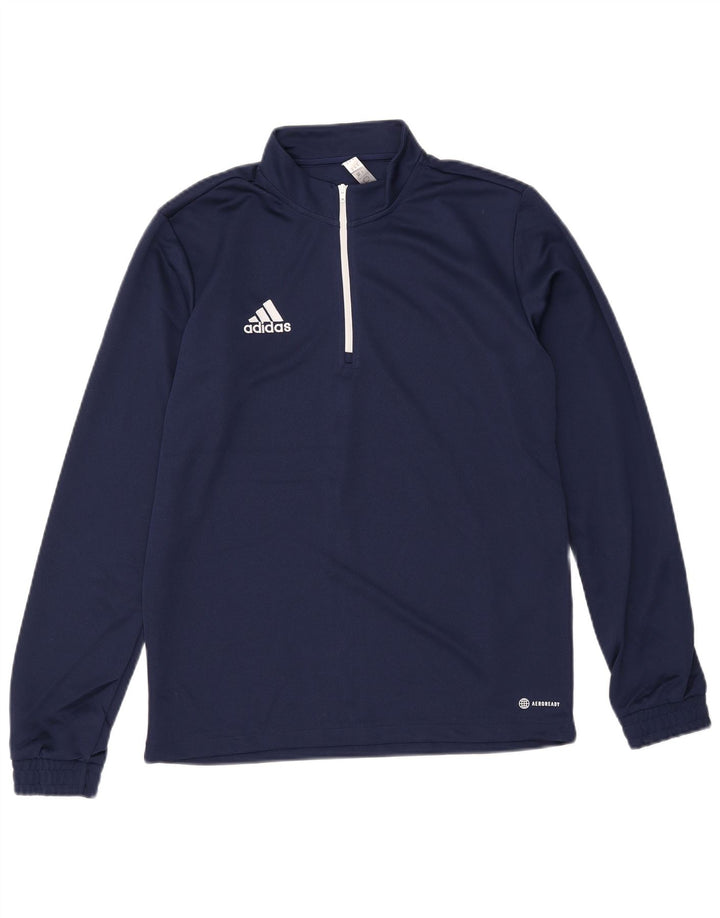 Top da tuta Adidas Aeroready Zip Neck Pullover da uomo medio blu navy