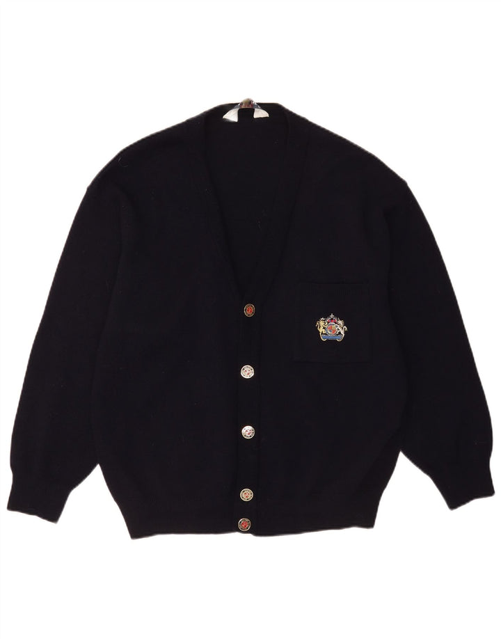 DALMINE Maglione Cardigan Uomo IT 50 Medio Blu Navy Lana Vergine