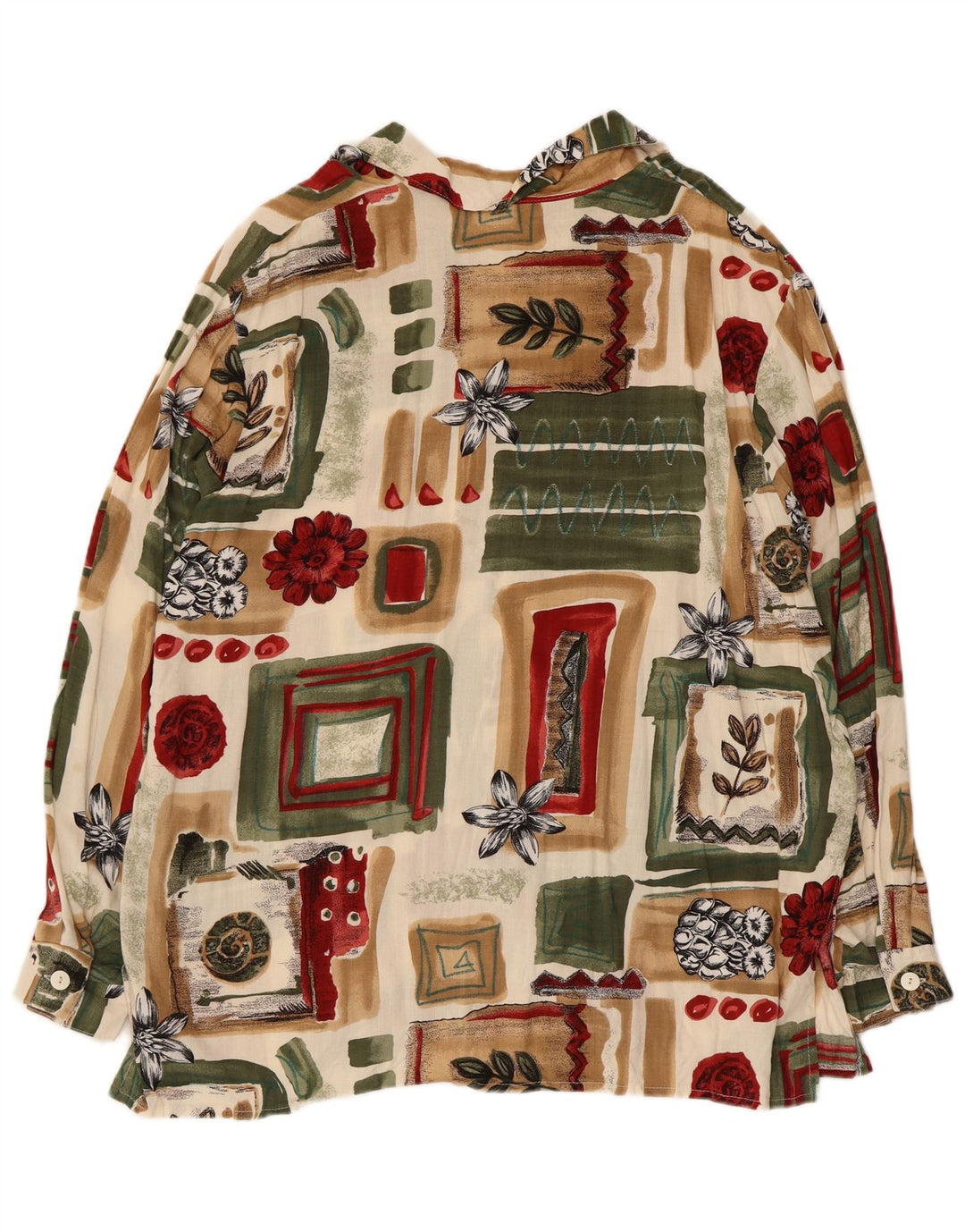 Camicia Vintage Donna IT 48 XL Viscosa Patchwork Multicolore