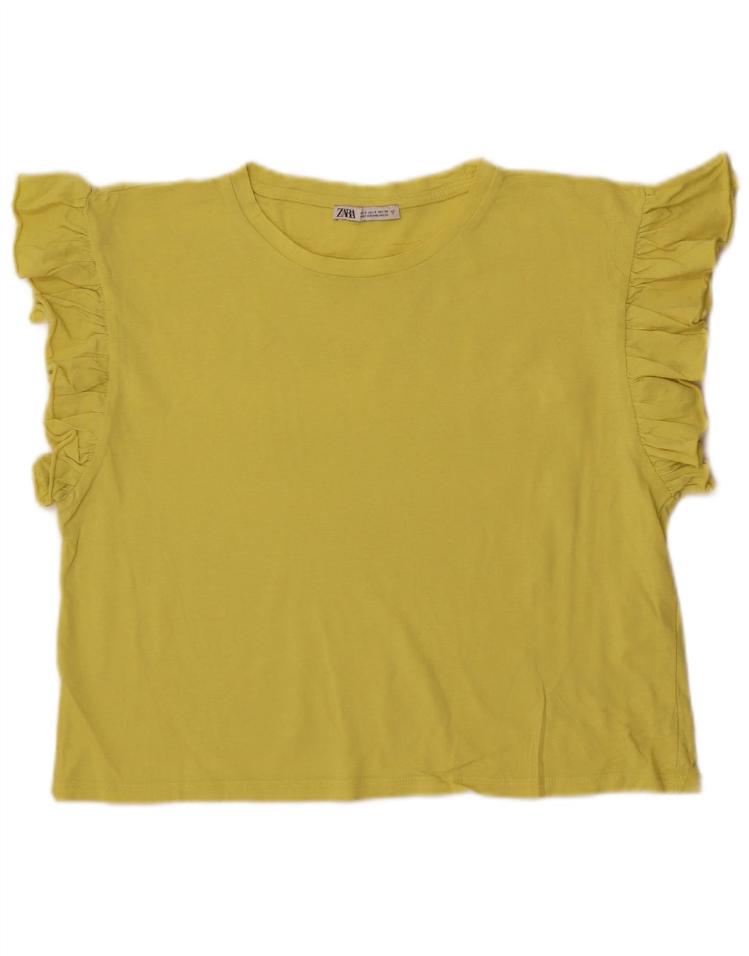 Top corto in camicetta corta da donna Zara UK 10 piccolo giallo