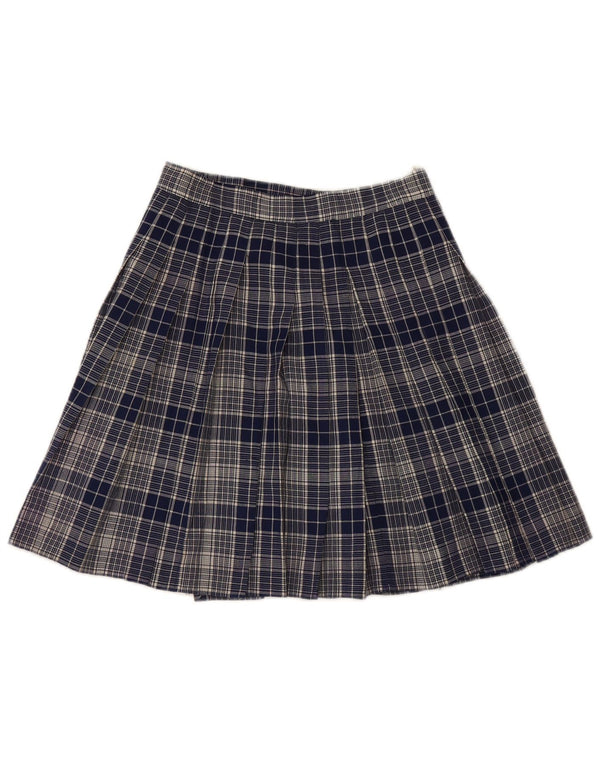 Gonna a portafoglio vintage da donna piccola W26 blu navy a quadri