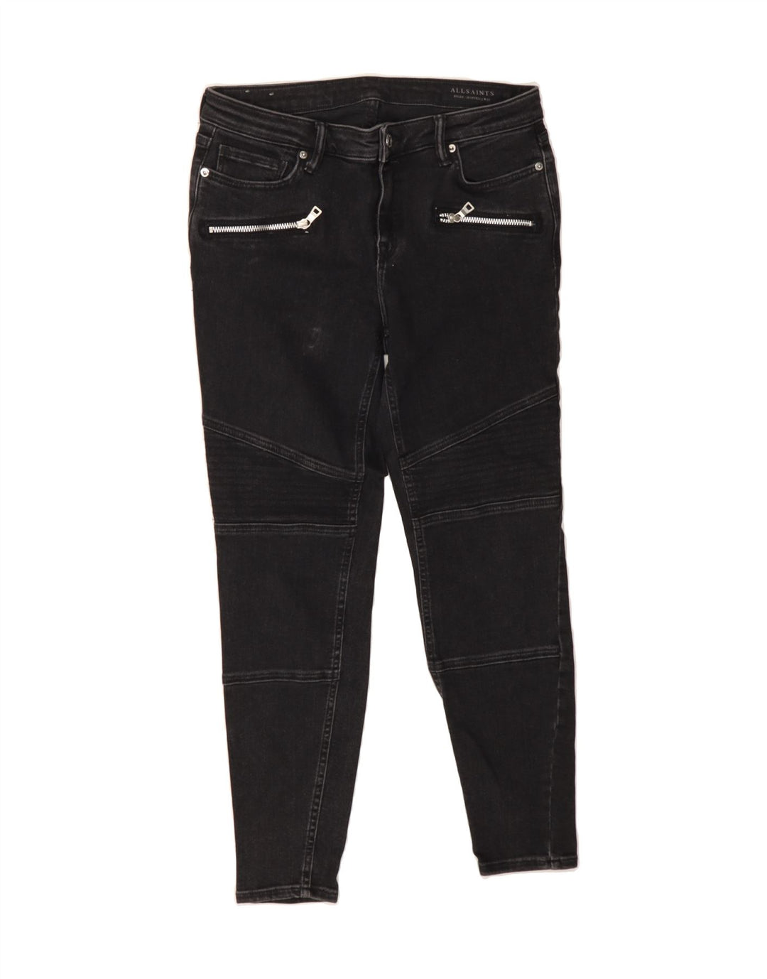 ALL SAINTS Womens Cropped Jeans W31 L25  Black Cotton Biker Vintage All Saints and Second-Hand All Saints from Messina Hembry 