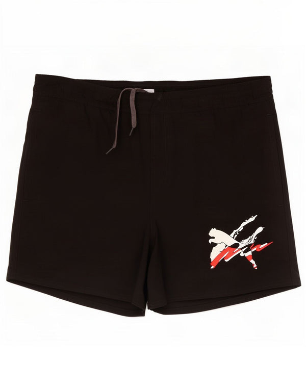 Pantaloncini sportivi grafici da uomo Puma medi neri