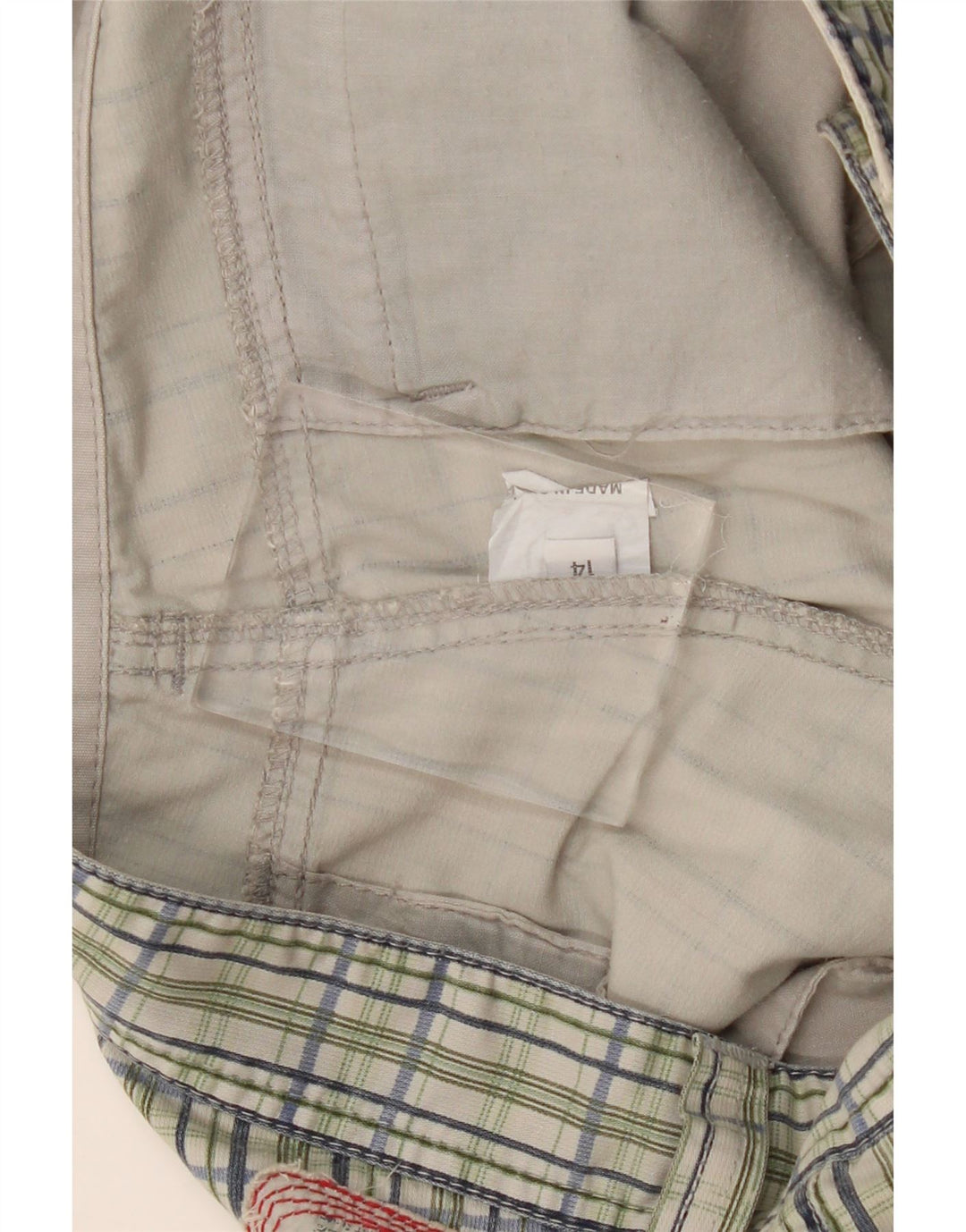 Pantaloncini chino da donna Guess UK 14 Large W32 a quadri multicolore