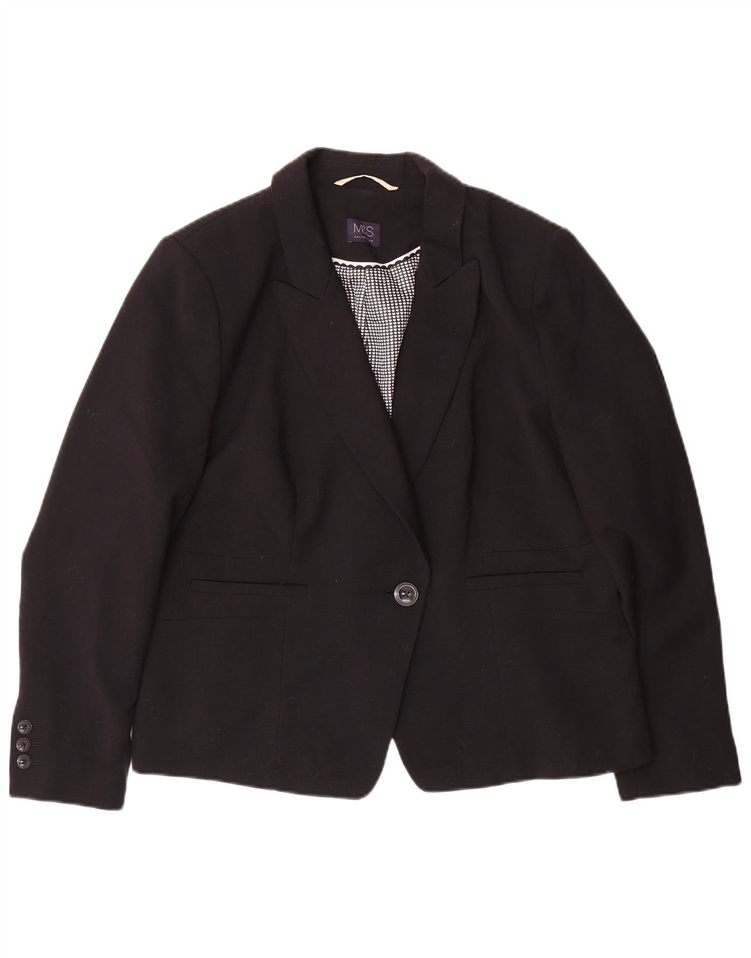 Giacca blazer a 1 bottone Marks & Spencer da donna UK 20 2XL poliestere nero