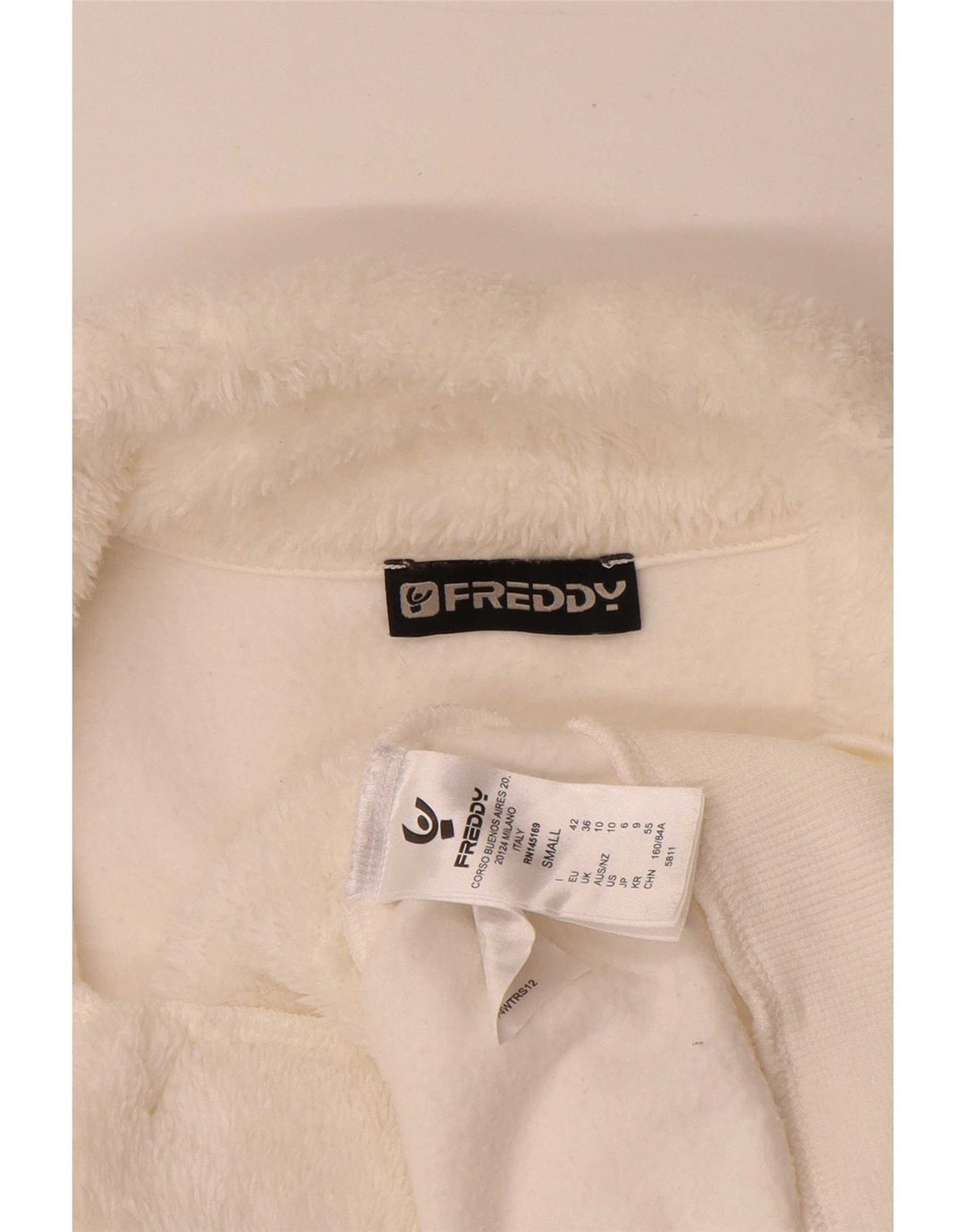 Giacca da tuta oversize con grafica da donna Freddy UK 10 piccola bianca
