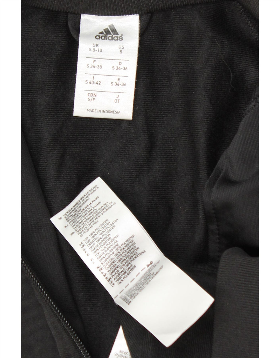Giacca da ginnastica grafica da donna Adidas UK 8/10 piccola poliestere nero