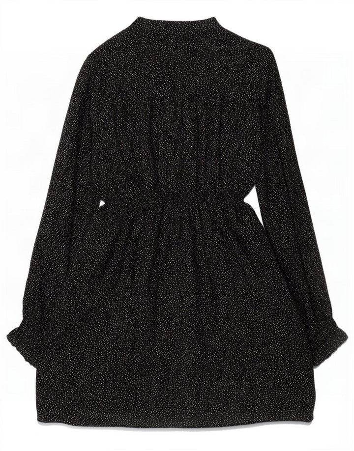 Abito chemisier da donna Zara con cravatta sul davanti UK 14 medio nero maculato