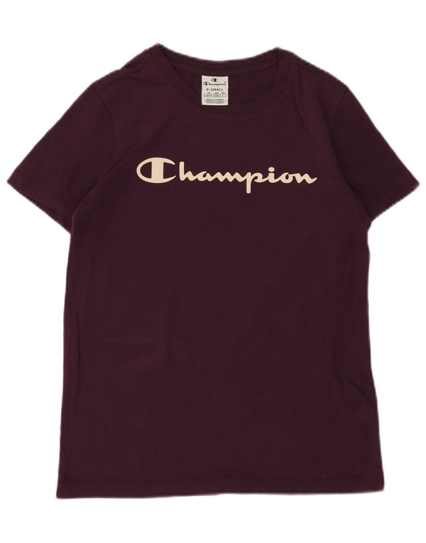 T-shirt grafica da donna Champion Top UK 6 XS cotone viola