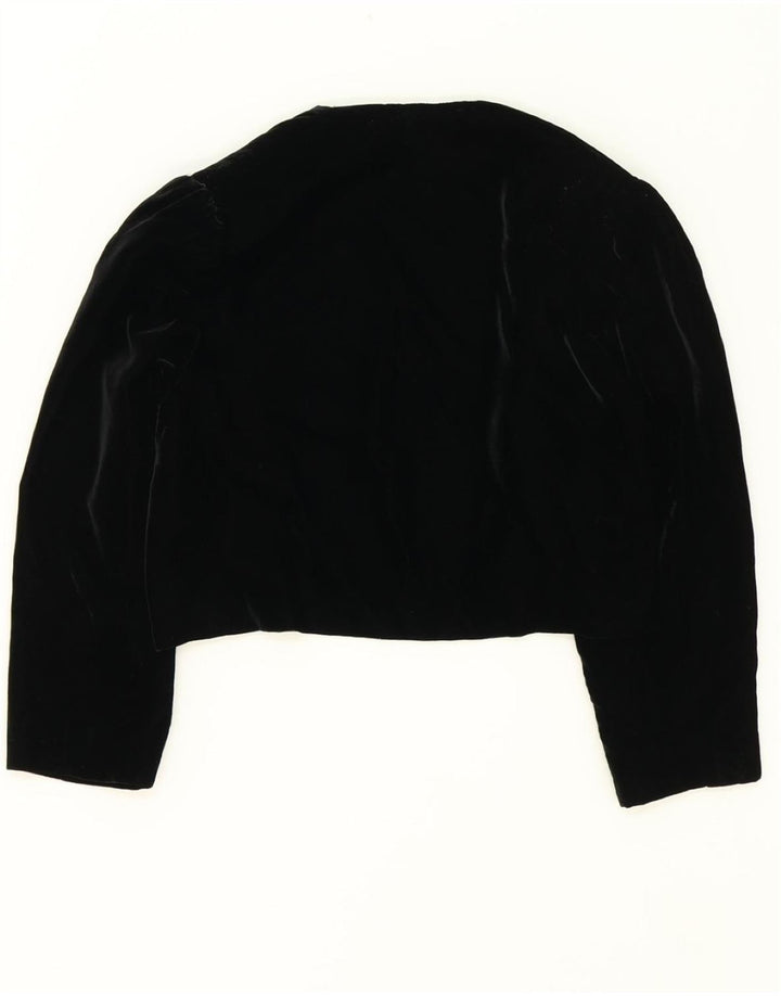 VINTAGE Womens Open Bolero Jacket UK 14 Medium Black Vintage Vintage and Second-Hand Vintage from Messina Hembry 