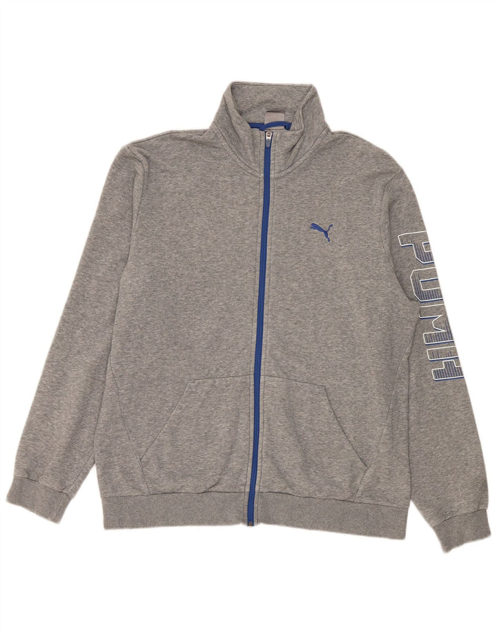 Giacca da ginnastica grafica da uomo Puma grande in cotone chiazzato grigio