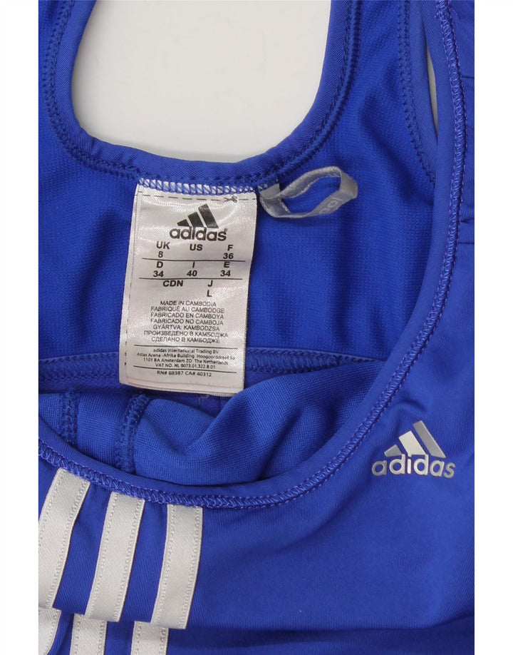 Canotta Adidas Climacool da donna UK 8 Small Blu Colourblock Nylon
