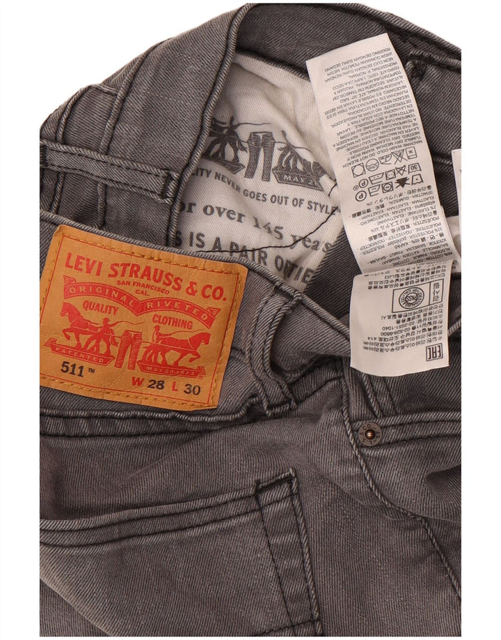Jeans Levi's Uomo 511 Slim W28 L30 Cotone Grigio