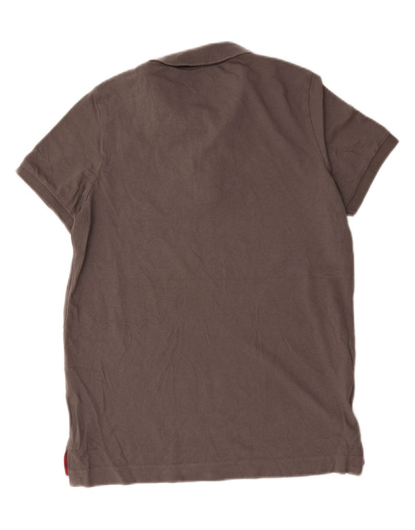 Polo Benetton da uomo Muscle Fit in cotone grigio medio