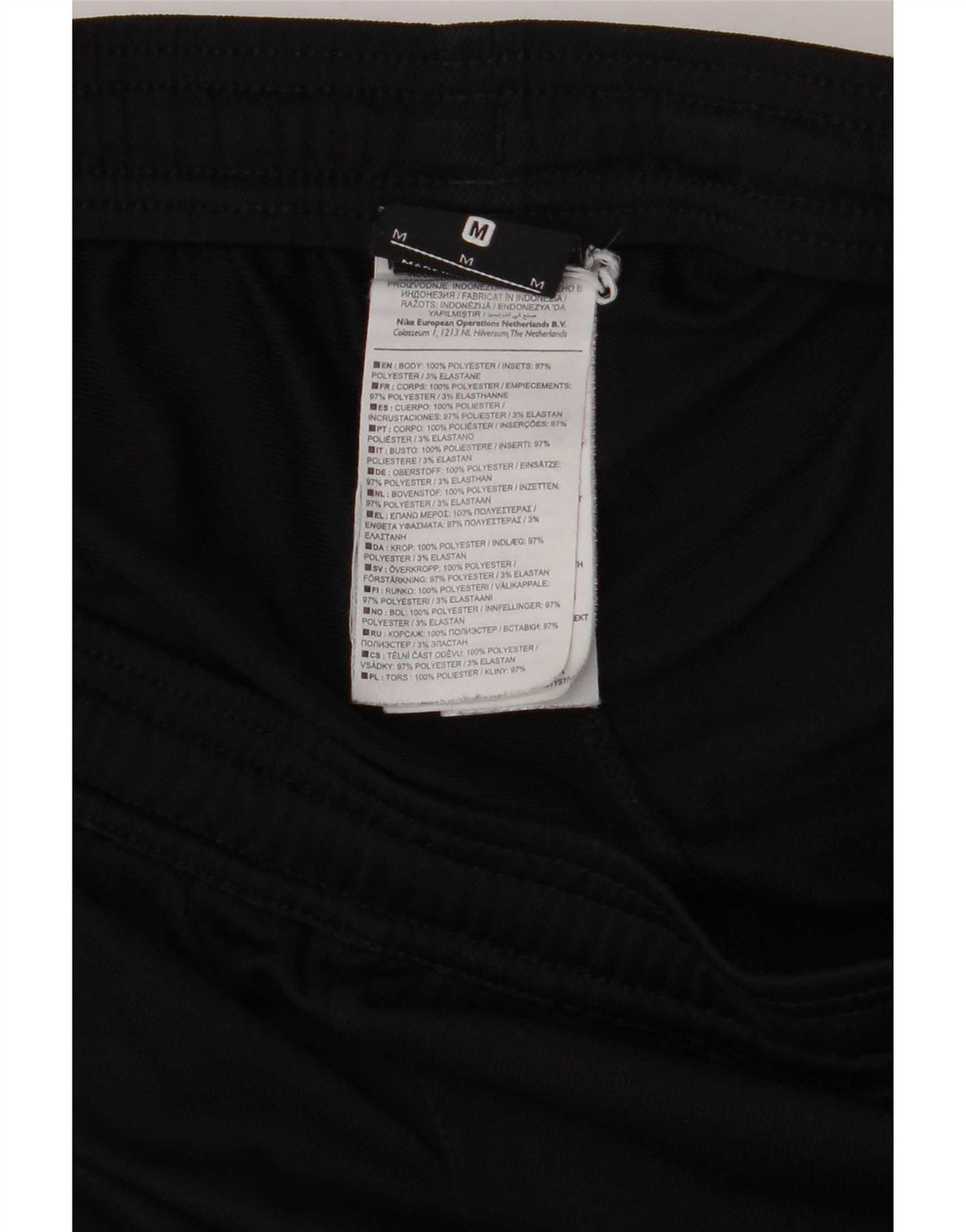 Pantaloni da tuta Nike da uomo in poliestere color block medio nero