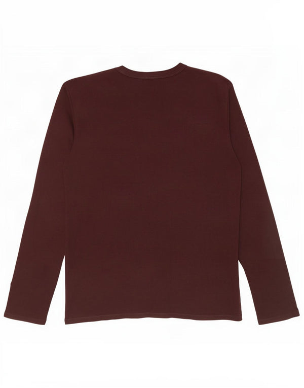 Benetton Womens Graphic Top Long Sleeve UK 18 XL Brown Cotton