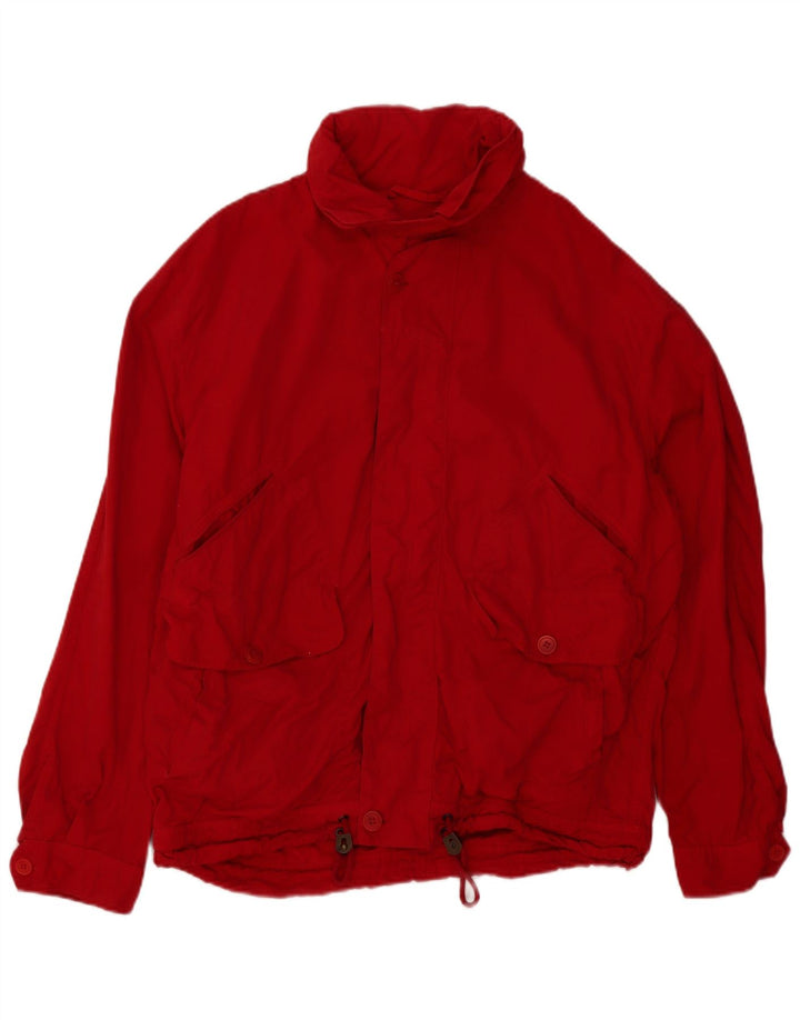 Giacca utilitaria vintage da uomo con cappuccio UK 42 XL rossa