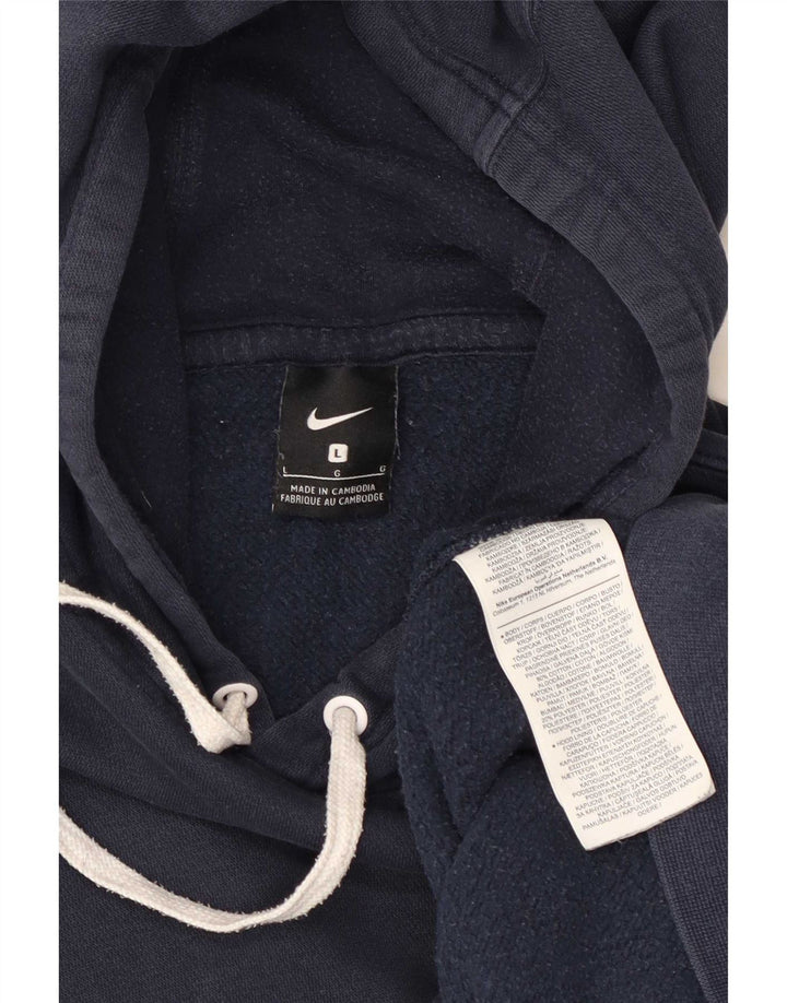 Felpa con cappuccio da uomo Nike Large in cotone blu navy