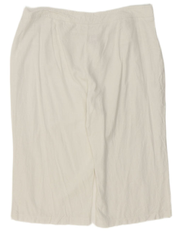 Bermuda da donna Marks & Spencer UK 18 XL W38 Lino bianco