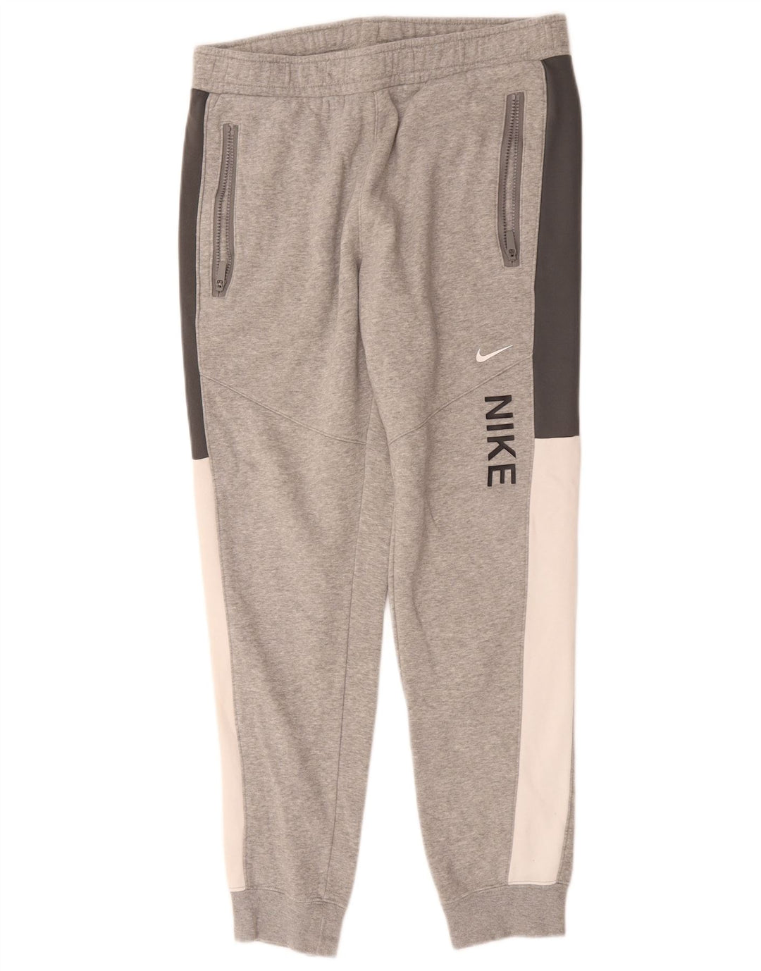 Pantaloni da tuta con grafica Nike da uomo, pantaloni da jogging, cotone color block grigio medio