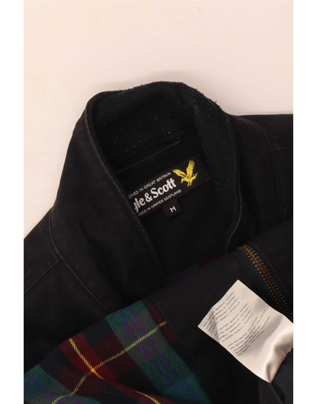 Giubbotto bomber da uomo Lyle & Scott UK 38 cotone blu navy medio