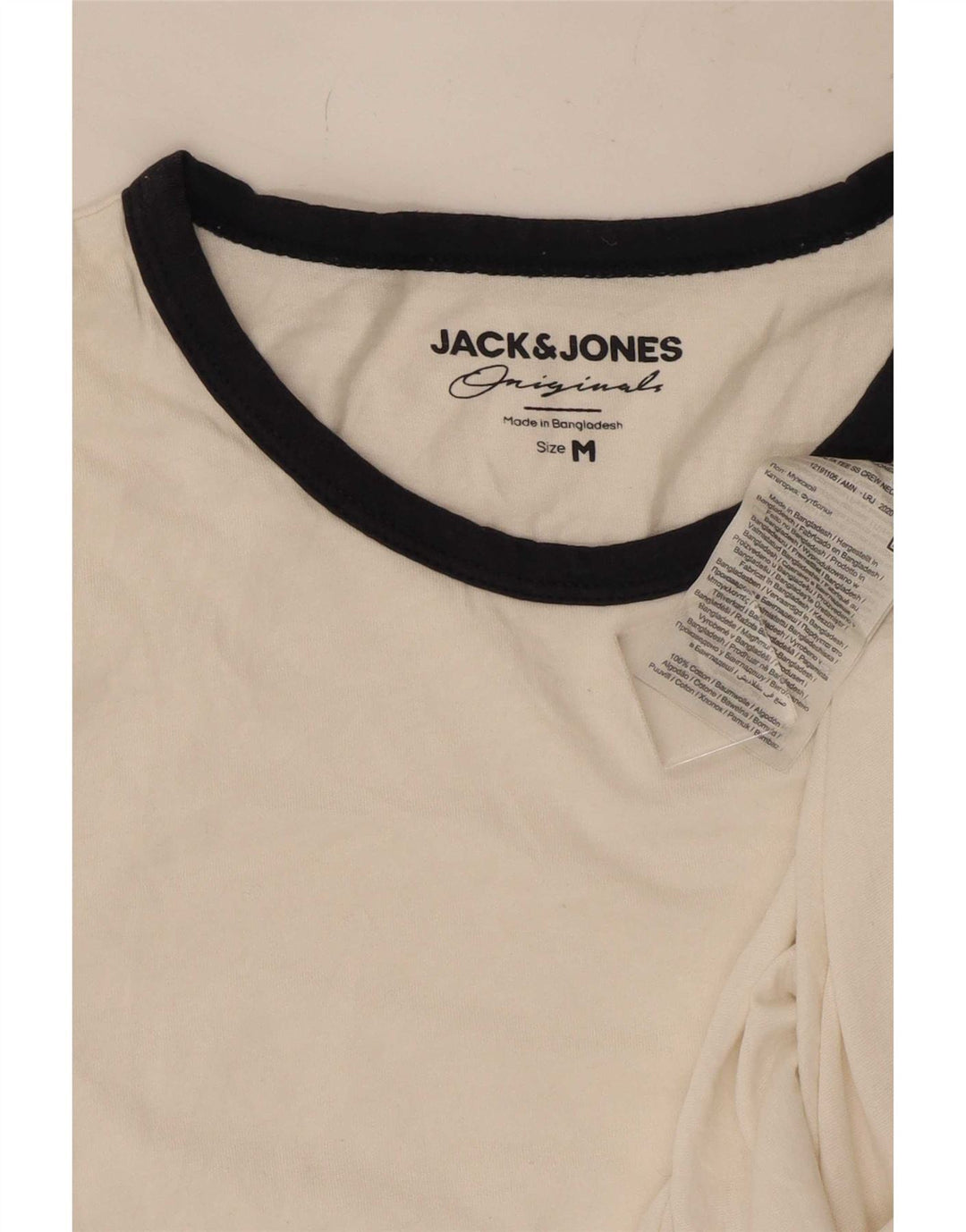 Jack & Jones T-shirt da uomo Top in cotone a righe bianche medie