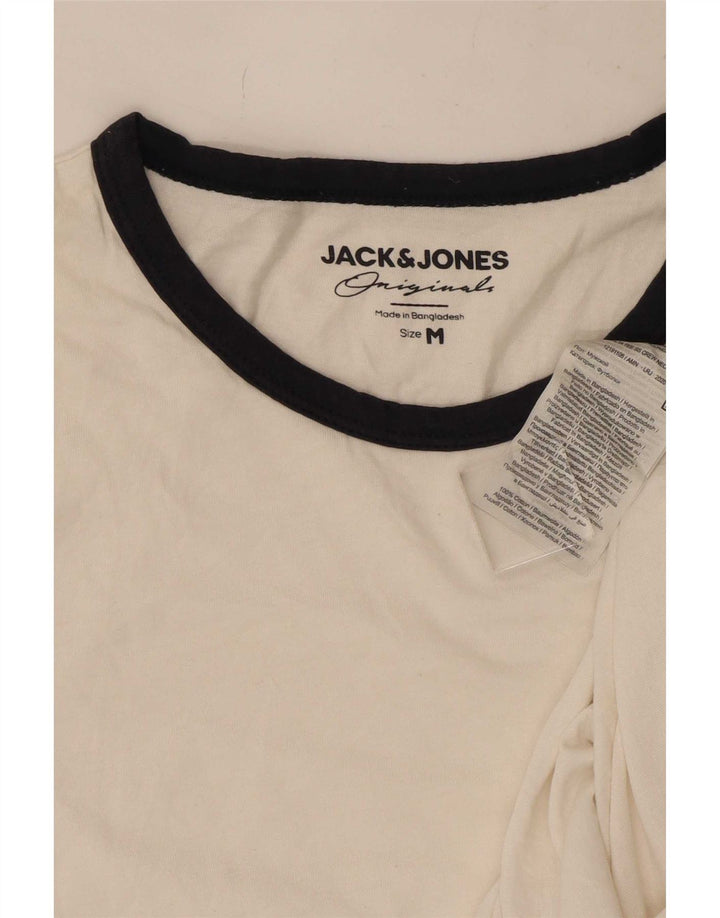 Jack & Jones T-shirt da uomo Top in cotone a righe bianche medie