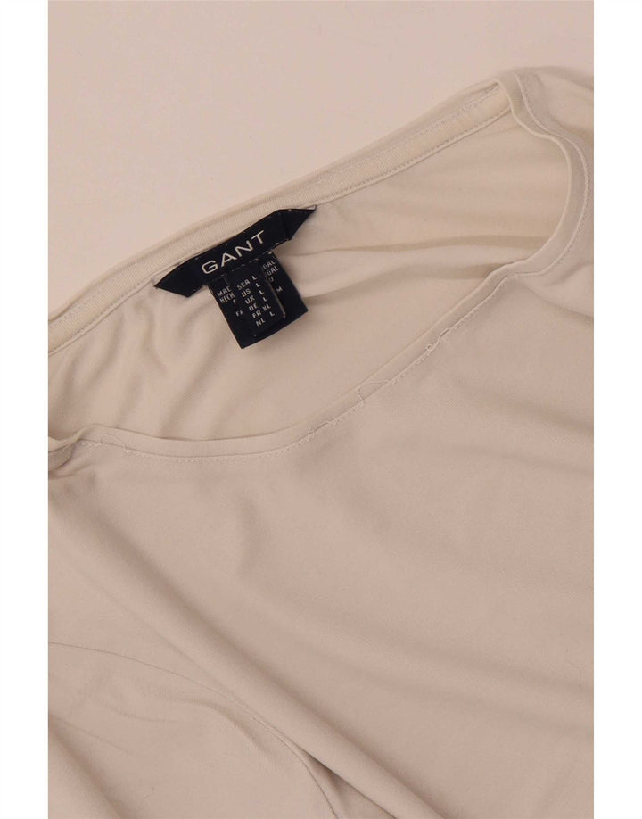 Gant Top da donna a maniche lunghe UK 14 Large in cotone bianco