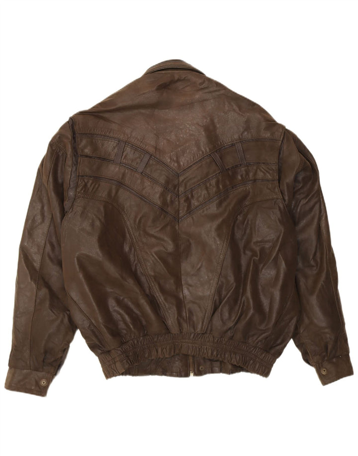 Giacca in pelle vintage da uomo UK 42 XL in pelle marrone
