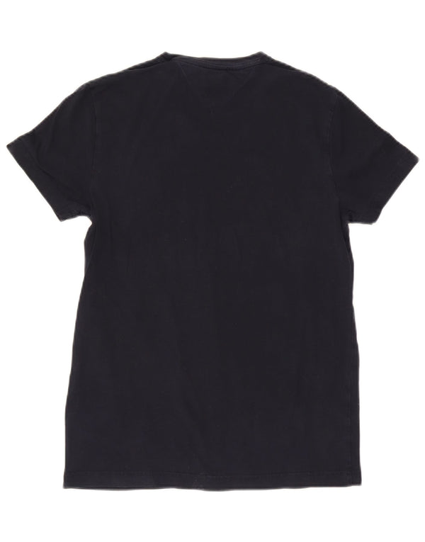 T-shirt grafica extra slim da uomo Tommy Hilfiger Top Small in cotone blu navy