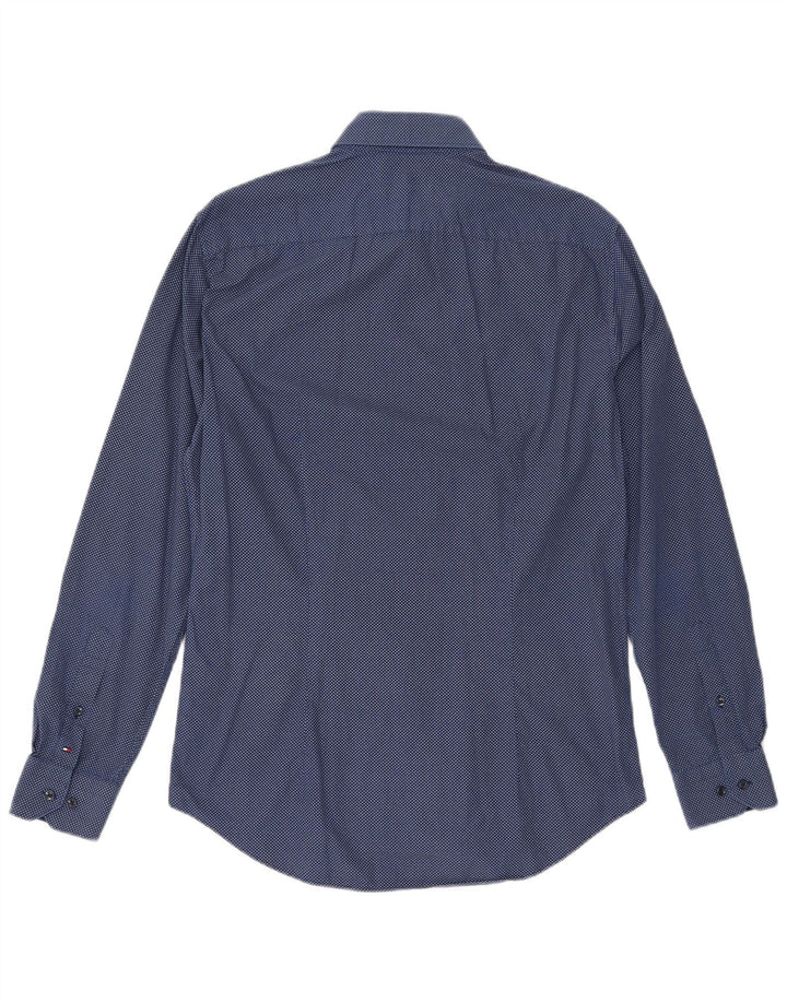 TOMMY HILFIGER Camicia da uomo con motivo astratto taglia 15 1/2 39 blu navy medio