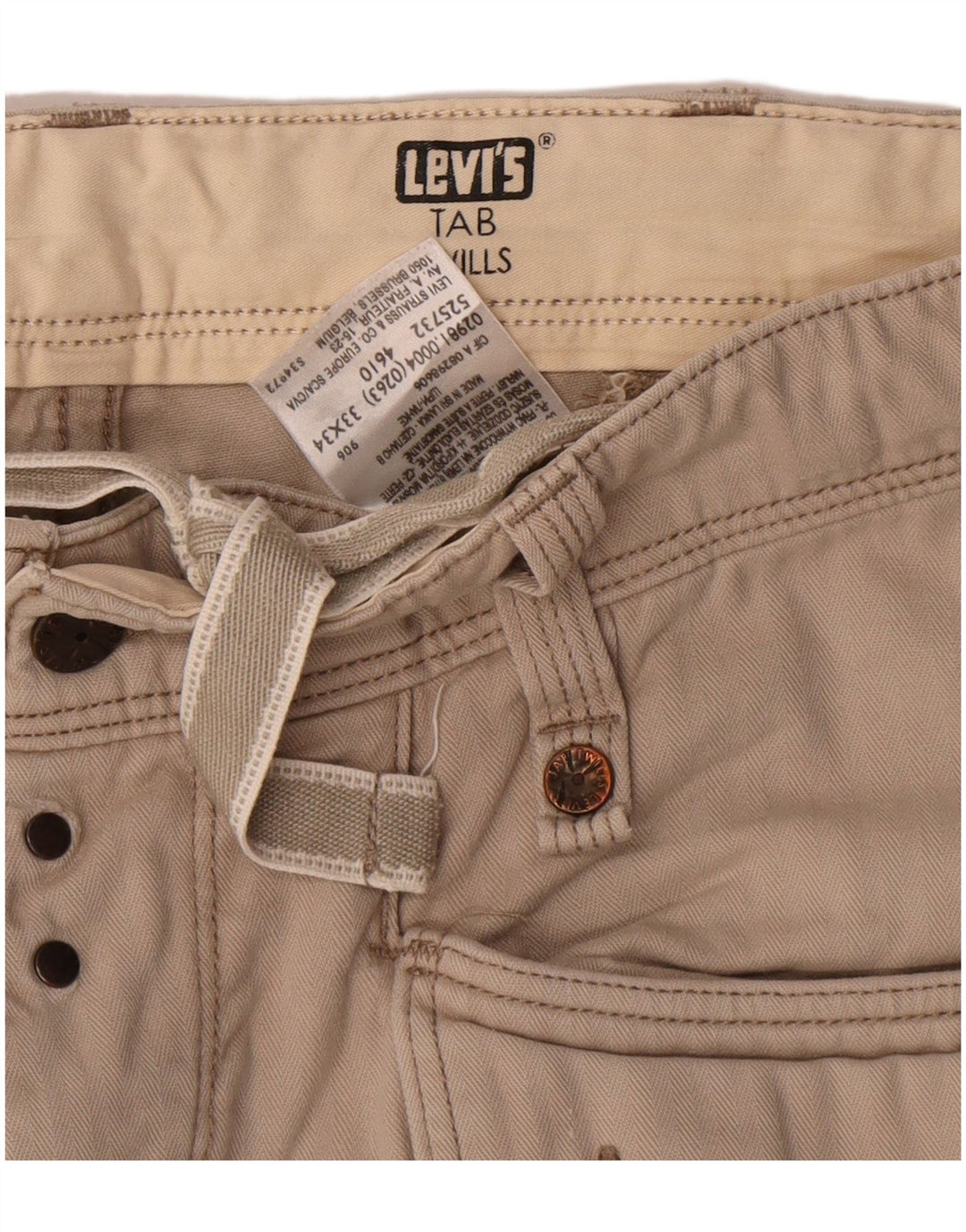 Pantaloni cargo dritti da uomo Levi's W33 L34 in cotone beige