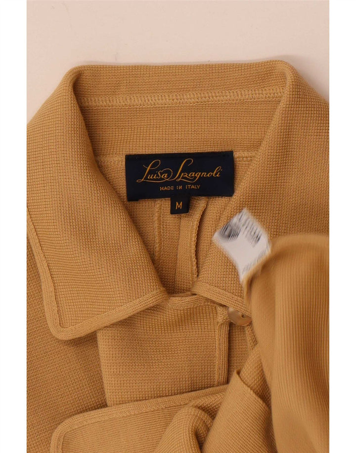 Maglione cardigan da donna Luisa Spagnoli UK 14 Lana beige medio
