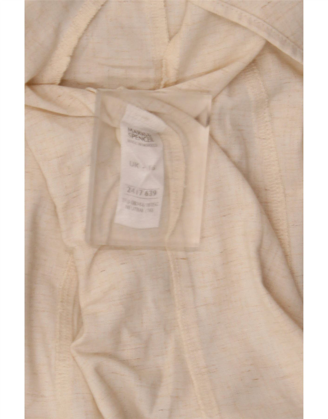 Giacca blazer a 4 bottoni Marks & Spencer da donna UK 16 grande viscosa beige