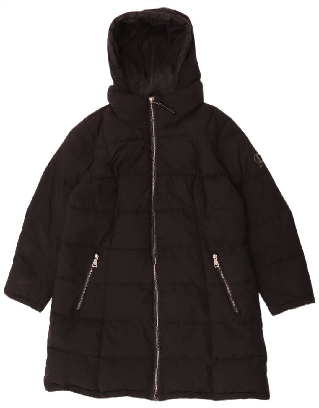 Cappotto imbottito con cappuccio da donna Dkny UK 18 XL poliestere nero