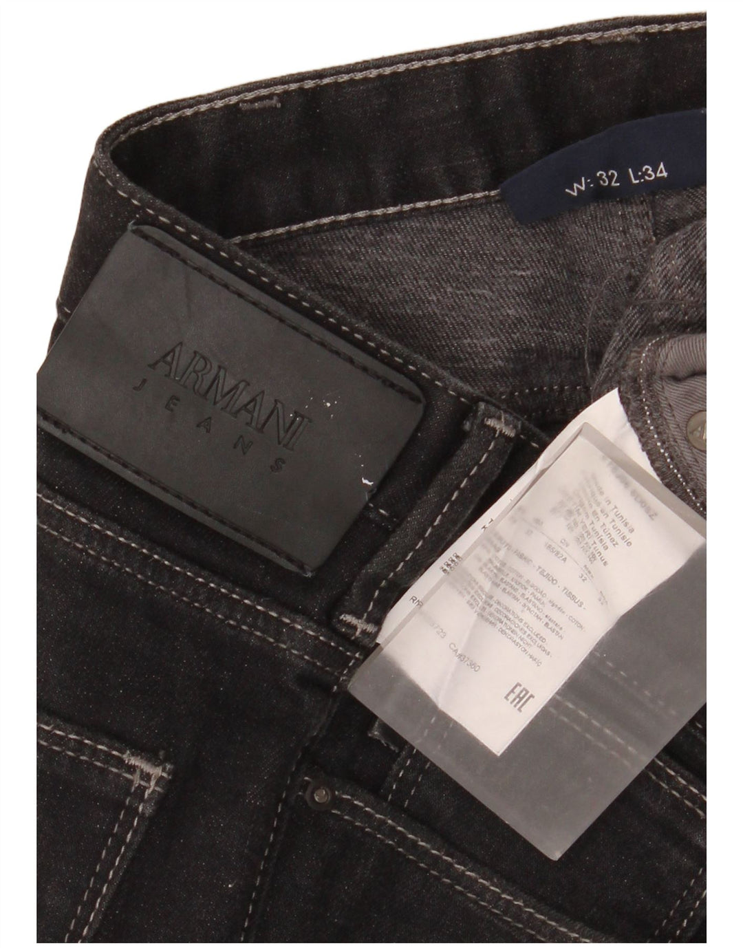 Jeans slim da uomo Armani W32 L34 cotone nero