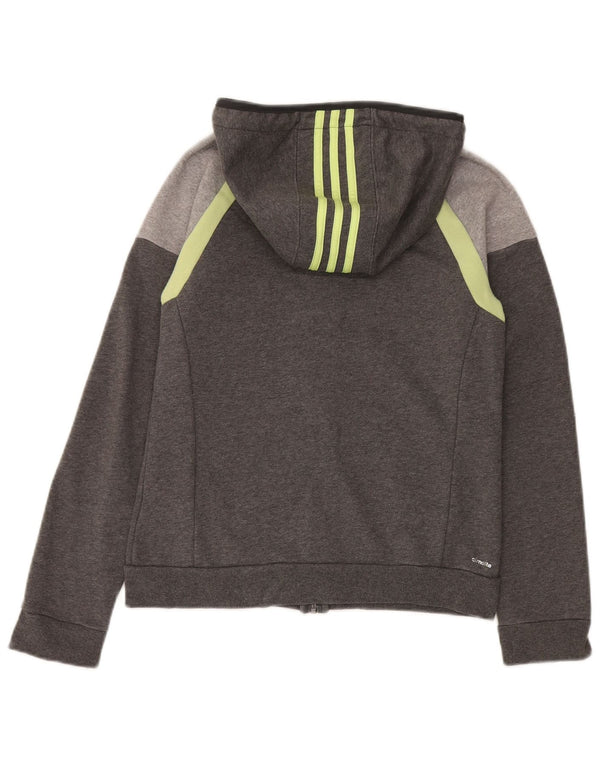 Maglione con cappuccio e zip da donna Adidas UK 8/10 Piccolo cotone color block grigio